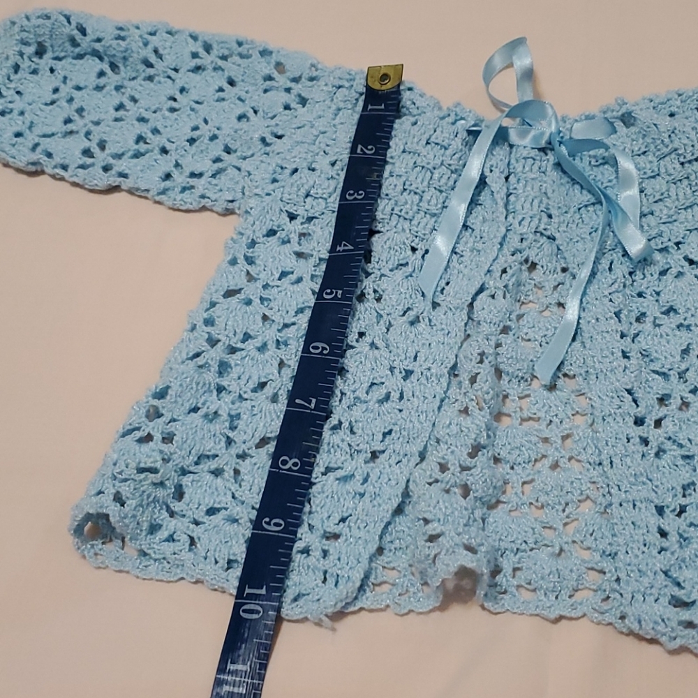 Handmade Blue Baby Sweater - Picture 5 of 7